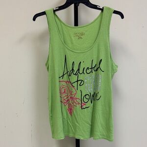 Cacique Green Graphic Pajama Tank Top